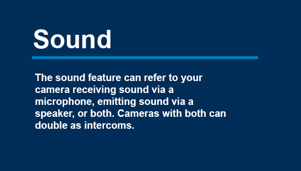 Sound Graphic with Text, Security Camera Features - Sound, Video Surveillance, Liquid Video Technologies, Greenville South Carolina Security Camera Features - Sound, Video Surveillance, Liquid Video Technologies, Greenville South Carolina