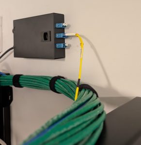 Fiber termination box for fiber internet run for Community Housing Partners.